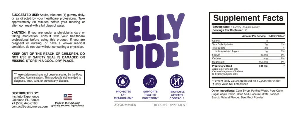 JellyTide supplement packaging close-up